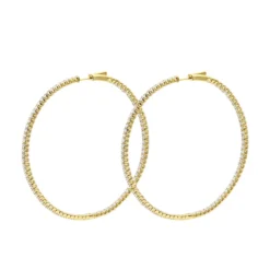 2.5 Inch Inside Out Diamond Hoop Earrings For Women 5 Carat VS Diamonds 14K Yellow Gold -Outlet Radiant Bijou Store jewelry 25 inch inside out diamond hoop earrings for women 5 carat vs diamonds 14k gold 001285 backye