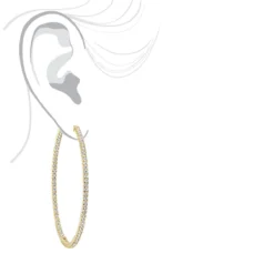 2.5 Inch Inside Out Diamond Hoop Earrings For Women 5 Carat VS Diamonds 14K Yellow Gold -Outlet Radiant Bijou Store jewelry 25 inch inside out diamond hoop earrings for women 5 carat vs diamonds 14k gold 001285 bodye