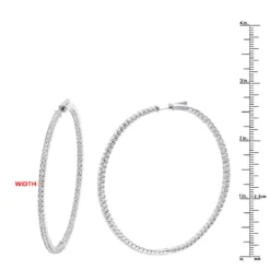 2.5 Inch Inside Out Diamond Hoop Earrings For Women 5 Carat VS Diamonds 14K Yellow Gold -Outlet Radiant Bijou Store jewelry 25 inch inside out diamond hoop earrings for women 5 carat vs diamonds 14k gold 001285 rulerwh 1