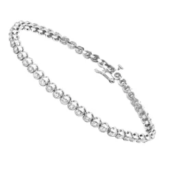 3 Carat Modern Bezel Set Round Cut Diamond Tennis Bracelet 14K Yellow Gold -Outlet Radiant Bijou Store jewelry 3 carat modern bezel set round cut diamond tennis bracelet in 14k gold wh