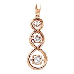 3 Stone Infinity Diamond Pendant For Women 14K Rose Gold By Luxurman -Outlet Radiant Bijou Store jewelry 3 stone infinity diamond pendant for women 14k gold by luxurman backro