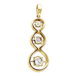 3 Stone Infinity Diamond Pendant For Women 14K Rose Gold By Luxurman -Outlet Radiant Bijou Store jewelry 3 stone infinity diamond pendant for women 14k gold by luxurman backye