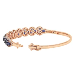 Blue Sapphire And Diamond Bangle Bracelet For Women 14K White Gold 9.5CT LUXURMAN -Outlet Radiant Bijou Store jewelry blue sapphire and diamond bangle bracelet for women 14k gold 95ct luxurman backro