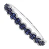 Blue Sapphire And Diamond Bangle Bracelet For Women 14K White Gold 9.5CT LUXURMAN -Outlet Radiant Bijou Store jewelry blue sapphire and diamond bangle bracelet for women 14k gold 95ct luxurman mainwh