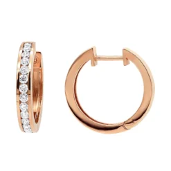 Classy Small 1/2 Inch Diamond Hoop Earrings 14K Yellow Gold Huggies Round Diamonds -Outlet Radiant Bijou Store jewelry classy small 12 inch diamond hoop earrings 14k gold huggies round diamonds ro