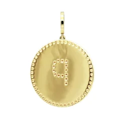 Customizable 14K Yellow Gold Diamond Circle Alphabet Pendant For Women 0.7ct Medallion -Outlet Radiant Bijou Store jewelry customizable 14k gold diamond circle alphabet pendant for women 07ct medallion backye