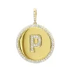 Customizable 14K Yellow Gold Diamond Circle Alphabet Pendant For Women 0.7ct Medallion -Outlet Radiant Bijou Store jewelry customizable 14k gold diamond circle alphabet pendant for women 07ct medallion mainye