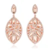 Diamond Flower Earrings For Women 14K Rose Gold Drop Earrings Leafs Design 1 Carat -Outlet Radiant Bijou Store jewelry diamond flower earrings for women 14k gold drop earrings leafs design 1 carat 407062 mainro