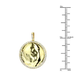 Engravable 14K Yellow Gold Diamond Circle Pendant For Women 1 Carat Medallion -Outlet Radiant Bijou Store jewelry engravable 14k gold diamond circle pendant for women 1 carat medallion rulerye 1