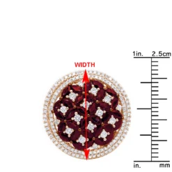 Unique Halo Circle Diamond Right Hand Ring For Women With Rubies 14K Rose Gold -Outlet Radiant Bijou Store jewelry halo circle diamond right hand ring for woman with ruby 14k gold 26213 rulerro