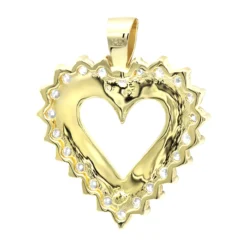 Large 14K Yellow Gold Open Heart Diamond Pendant For Women 2.75ct VS Diamonds -Outlet Radiant Bijou Store jewelry large 14k gold open heart diamond pendant for women 275ct vs diamonds backye