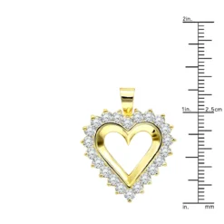 Large 14K Yellow Gold Open Heart Diamond Pendant For Women 2.75ct VS Diamonds -Outlet Radiant Bijou Store jewelry large 14k gold open heart diamond pendant for women 275ct vs diamonds rulerye
