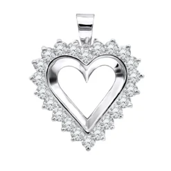 Large 14K Yellow Gold Open Heart Diamond Pendant For Women 2.75ct VS Diamonds -Outlet Radiant Bijou Store jewelry large 14k gold open heart diamond pendant for women 275ct vs diamonds wh