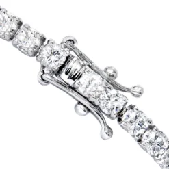 Eternity Line Ladies Diamond Tennis Bracelet 4 Carats 14K White Gold -Outlet Radiant Bijou Store jewelry line bracelets elegant ladies diamond tennis bracelet 4 carats 14k gold backwh