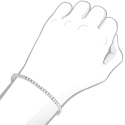 Eternity Line Ladies Diamond Tennis Bracelet 4 Carats 14K White Gold -Outlet Radiant Bijou Store jewelry line bracelets elegant ladies diamond tennis bracelet 4 carats 14k gold bodwh