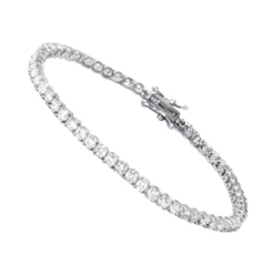 Eternity Line Ladies Diamond Tennis Bracelet 4 Carats 14K White Gold