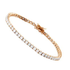 Eternity Line Ladies Diamond Tennis Bracelet 4 Carats 14K White Gold -Outlet Radiant Bijou Store jewelry line bracelets elegant ladies diamond tennis bracelet 4 carats 14k gold ro