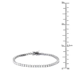 Eternity Line Ladies Diamond Tennis Bracelet 4 Carats 14K White Gold -Outlet Radiant Bijou Store jewelry line bracelets elegant ladies diamond tennis bracelet 4 carats 14k gold rulerwh