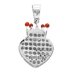 10K Yellow Gold Fully Iced Out Puffed Diamond Crown Heart Pendant 1 Carat -Outlet Radiant Bijou Store jewelry real 14k gold fully iced out puffed diamond crown heart pendant 1 carat backwh