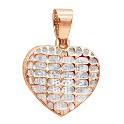 14K Yellow Gold Iced Out Dripping Heart Diamond Pendant For Women 1.3ct -Outlet Radiant Bijou Store jewelry real 14k gold iced out dripping heart diamond pendant for women 13ct backro