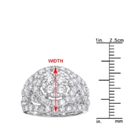 14K White Gold Cluster Diamond Right Hand Ring For Women 4CT By Luxurman -Outlet Radiant Bijou Store jewelry right hand rings 14k gold cluster diamond ring for women 4ct by luxurman rulerwh