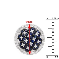 Unique Diamond Right Hand Ring For Women W Sapphires 14K White Gold Flower Design -Outlet Radiant Bijou Store jewelry royal halo round diamond right hand ring for women with sapphires 14k gold rulerwh 3