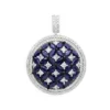 Royal Halo Round Shape Diamond Pendant For Women With Sapphires 14K White Gold -Outlet Radiant Bijou Store jewelry royal halo round shape diamond pendant for women with sapphires 14k gold mainwh 1