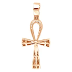 Small Egyptian Ankh Diamond Cross Pendant 14K White Gold Symbol Of Life 0.2ct -Outlet Radiant Bijou Store jewelry small egyptian ankh diamond cross pendant in 14k gold symbol of life 02ct backro