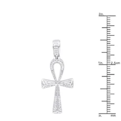 Small Egyptian Ankh Diamond Cross Pendant 14K White Gold Symbol Of Life 0.2ct -Outlet Radiant Bijou Store jewelry small egyptian ankh diamond cross pendant in 14k gold symbol of life 02ct rulerwh