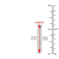 Small Ladies VS Princess Cut Diamond Cross Pendant In Platinum 1.5CT -Outlet Radiant Bijou Store jewelry small ladies vs princess cut diamond cross pendant in platinum 15ct rulerwh
