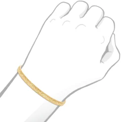 Solid 14K Yellow Gold Floral Bangle Bracelet For Women By Luxurman -Outlet Radiant Bijou Store jewelry solid 14k gold floral bangle bracelet for women by luxurman bodye