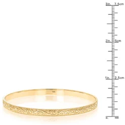 Solid 14K Yellow Gold Floral Bangle Bracelet For Women By Luxurman -Outlet Radiant Bijou Store jewelry solid 14k gold floral bangle bracelet for women by luxurman rulerye