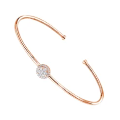 Stackable 14K White Gold Pave Diamond Bangle Bracelet For Women 0.42ct Luxurman -Outlet Radiant Bijou Store jewelry stackable 14k gold pave diamond bangle bracelet for women 042ct luxurman ro