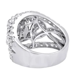 Unique 14K White Gold Oversized 4 Carat Diamond Engagement Ring Cluster Setting -Outlet Radiant Bijou Store jewelry unique 14k gold oversized 4 carat diamond engagement ring cluster setting backwh