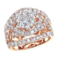 Unique 14K White Gold Oversized 4 Carat Diamond Engagement Ring Cluster Setting -Outlet Radiant Bijou Store jewelry unique 14k gold oversized 4 carat diamond engagement ring cluster setting ro