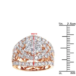 Unique 14K White Gold Oversized 4 Carat Diamond Engagement Ring Cluster Setting -Outlet Radiant Bijou Store jewelry unique 14k gold oversized 4 carat diamond engagement ring cluster setting rulerro