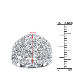 Unique 14K White Gold Oversized 4 Carat Diamond Engagement Ring Cluster Setting -Outlet Radiant Bijou Store jewelry unique 14k gold oversized 4 carat diamond engagement ring cluster setting rulerwh