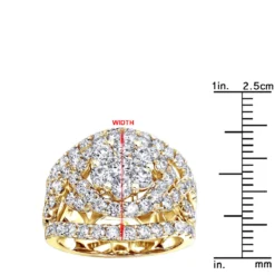 Unique 14K White Gold Oversized 4 Carat Diamond Engagement Ring Cluster Setting -Outlet Radiant Bijou Store jewelry unique 14k gold oversized 4 carat diamond engagement ring cluster setting rulerye