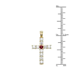 Unique 14K Yellow Gold Ruby And Diamond Cross Pendant For Women 1.33ct By Luxurman -Outlet Radiant Bijou Store jewelry unique 14k gold ruby and diamond cross pendant for women 133ct by luxurman rulerye