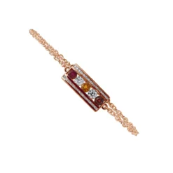 Unique 14K Yellow Gold Ruby Citrine Garnet Gemstone & Diamond Bracelet For Women 1.75ct -Outlet Radiant Bijou Store jewelry unique 14k gold ruby citrine garnet gemstone diamond bracelet for women 175ct 000978 ro