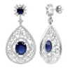 Unique Designer Blue Sapphire And Diamond Drop Earrings For Women 18K White Gold -Outlet Radiant Bijou Store jewelry unique designer blue saphire and diamond drop earrings for women in 18k gold mainwh