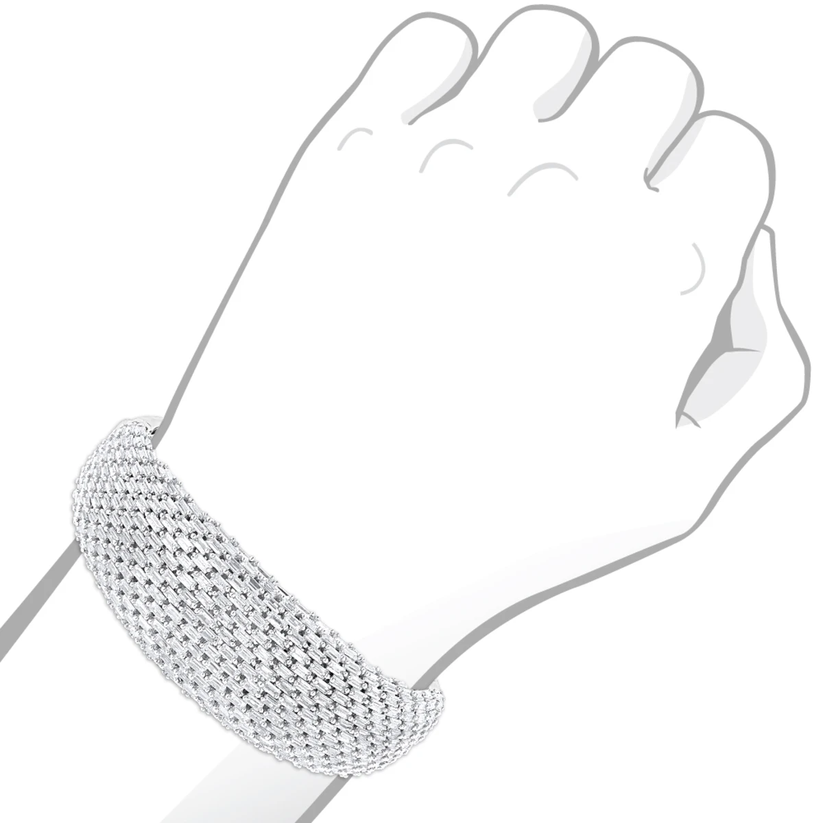 Unique Designer Diamond Bangle Bracelet For Women 12ct 14K White Gold 7 Unique Designer Diamond Bangle Bracelet For Women 12ct 14K White Gold - Image 5