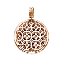 Unique Halo Ruby And Diamond Circle Pendant For Women 14K Rose Gold 4CT LUXURMAN -Outlet Radiant Bijou Store jewelry unique halo ruby and diamond circle pendant for women 14k gold 4ct luxurman backro 1