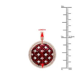 Unique Halo Ruby And Diamond Circle Pendant For Women 14K Rose Gold 4CT LUXURMAN -Outlet Radiant Bijou Store jewelry unique halo ruby and diamond circle pendant for women 14k gold 4ct luxurman rulerro 1