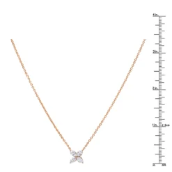 Unique Ladies 14K Rose Gold Flower Neckace With 1 Carat Marquise Cut Diamonds -Outlet Radiant Bijou Store jewelry unique ladies 14k gold flower neckace with 1 carat marquise cut diamonds rulerro