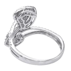 Unique Two Hearts Diamond Ring For Women 0.8CT 14K White Gold By Luxurman -Outlet Radiant Bijou Store jewelry unique two hearts diamond ring for women 08ct 14k gold by luxurman backwh 1