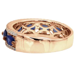 Unique 3.5 Carat Diamond & Blue Sapphire 14K White Gold Band For Women -Outlet Radiant Bijou Store jewelry unique womens rings diamond blue sapphire band in 14k gold 35 carat backro