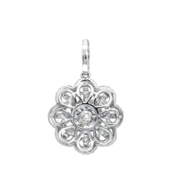 Vintage 18K White Gold Flower Cluster Diamond Pendant For Women 1.25ct LUXURMAN -Outlet Radiant Bijou Store jewelry vintage 18k gold flower cluster diamond pendant for women 125ct luxurman backwh 20201204