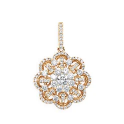 Vintage 18K White Gold Flower Cluster Diamond Pendant For Women 1.25ct LUXURMAN -Outlet Radiant Bijou Store jewelry vintage 18k gold flower cluster diamond pendant for women 125ct luxurman ro 20201204