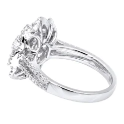 Vintage 18K White Gold Flower Cluster Diamond Ring For Women 1.25ct By Luxurman -Outlet Radiant Bijou Store jewelry vintage 18k gold flower cluster diamond ring for women 125ct by luxurman backwh